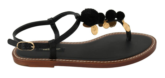 حذاء Dolce &amp; Gabbana Pom Pom Flip Flop ذو رباط للكاحل