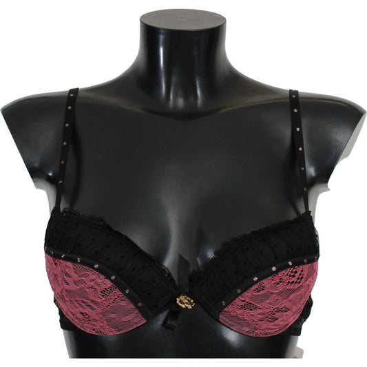 Roberto Cavalli Elegant Black Lace Push-Up Bra Roberto Cavalli Black