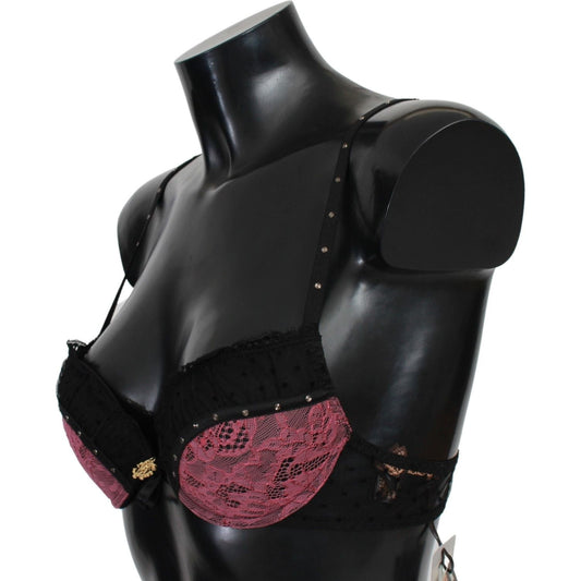 Roberto Cavalli Elegant Black Lace Push-Up Bra Roberto Cavalli Black