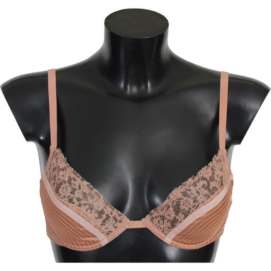 Ermanno Scervino Elegant Nude Lace Push-Up Bra Ermanno Scervino Dark Slate Gray