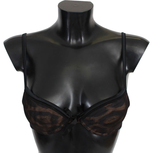 Roberto Cavalli Sultry Leopard Push-Up Bra Roberto Cavalli Dark Slate Gray