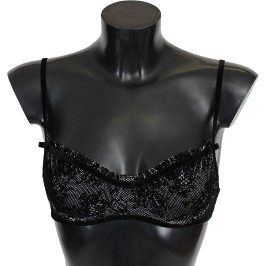 Ermanno Scervino Sleek Black Mesh Balconcino Bra Ermanno Scervino Dark Slate Gray