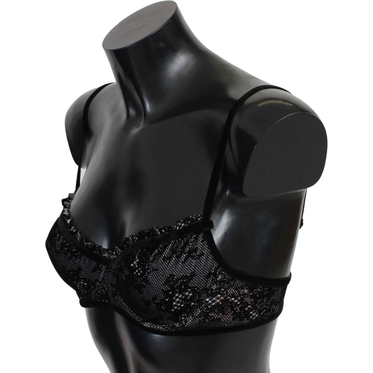 Ermanno Scervino Black Mesh Balconcino Bra Nylon  Underwear
