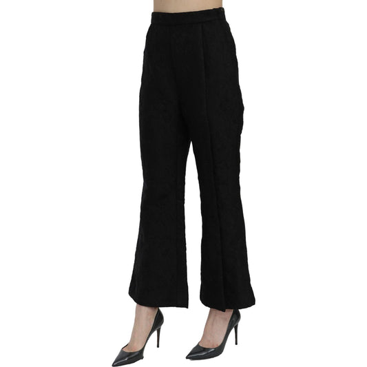 Dolce & Gabbana Chic High Waist Flared Cropped Pants Jeans & Pants Dolce & Gabbana Black