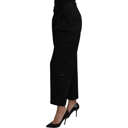 Dolce & Gabbana Elegant High Waist Cropped Pants Jeans & Pants Dolce & Gabbana Black