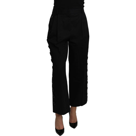 Dolce & Gabbana Elegant High Waist Cropped Pants Jeans & Pants Dolce & Gabbana Black