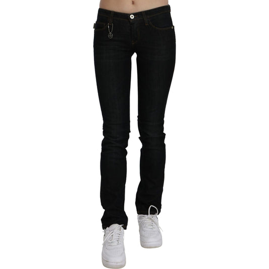 Costume National Chic Black Mid Waist Slim Fit Denim Jeans Jeans & Pants Costume National Gray