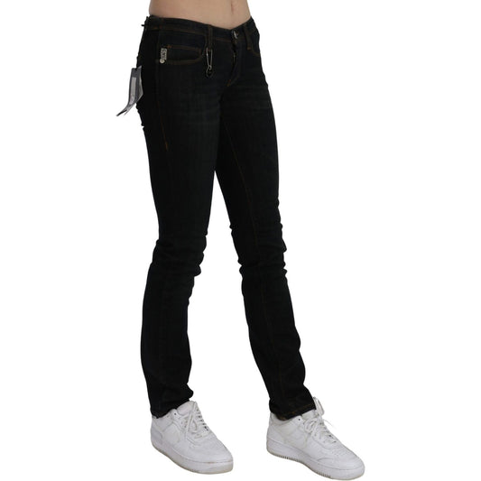 Costume National Chic Black Mid Waist Slim Fit Denim Jeans Jeans & Pants Costume National Gray