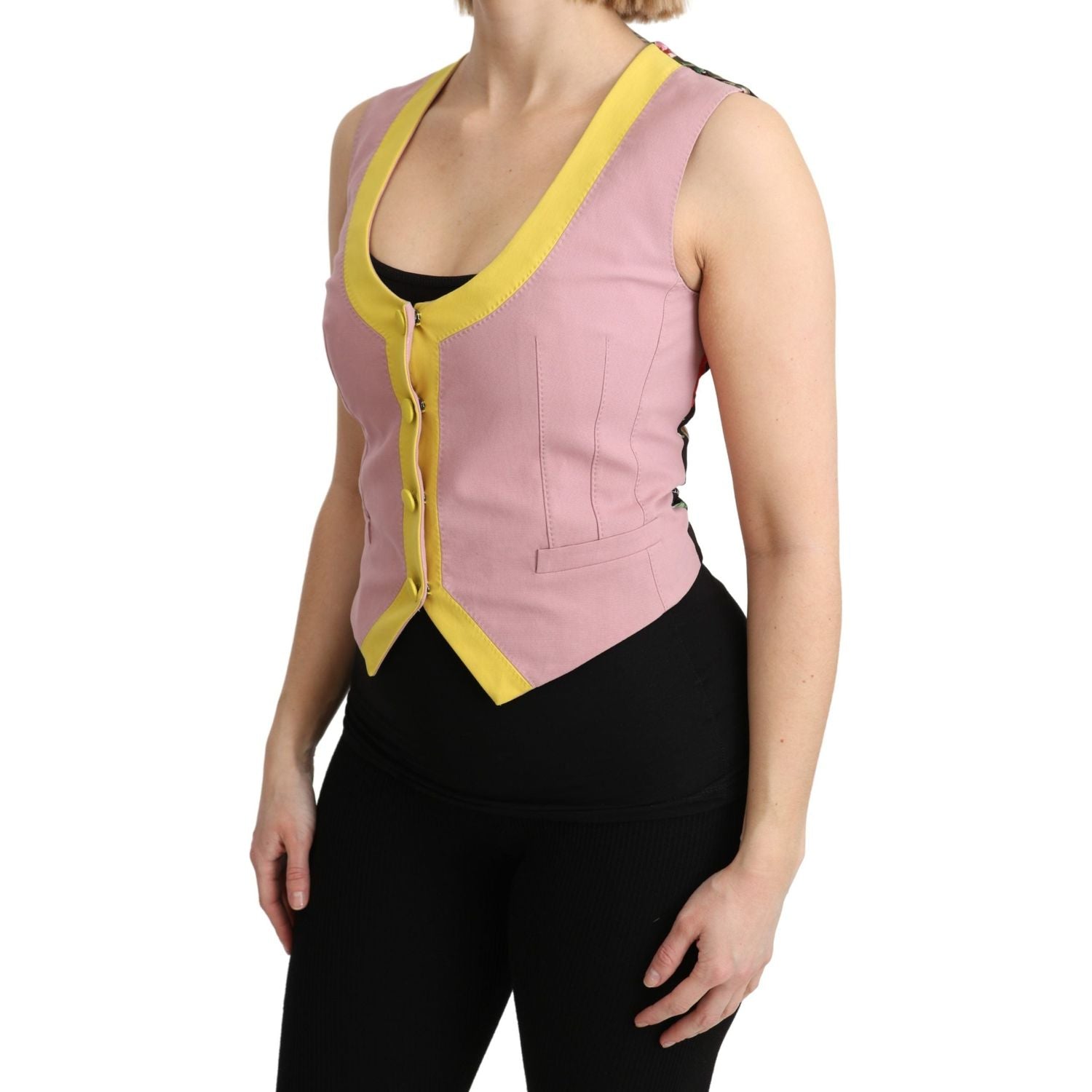 سترة دولتشي آند غابانا أنيقة بدون أكمام بدرجات اللون الوردي