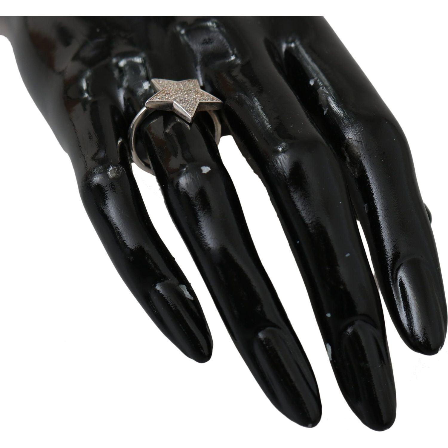 خاتم نيالايا شيك فضي مرصع بالكريستال للنساء