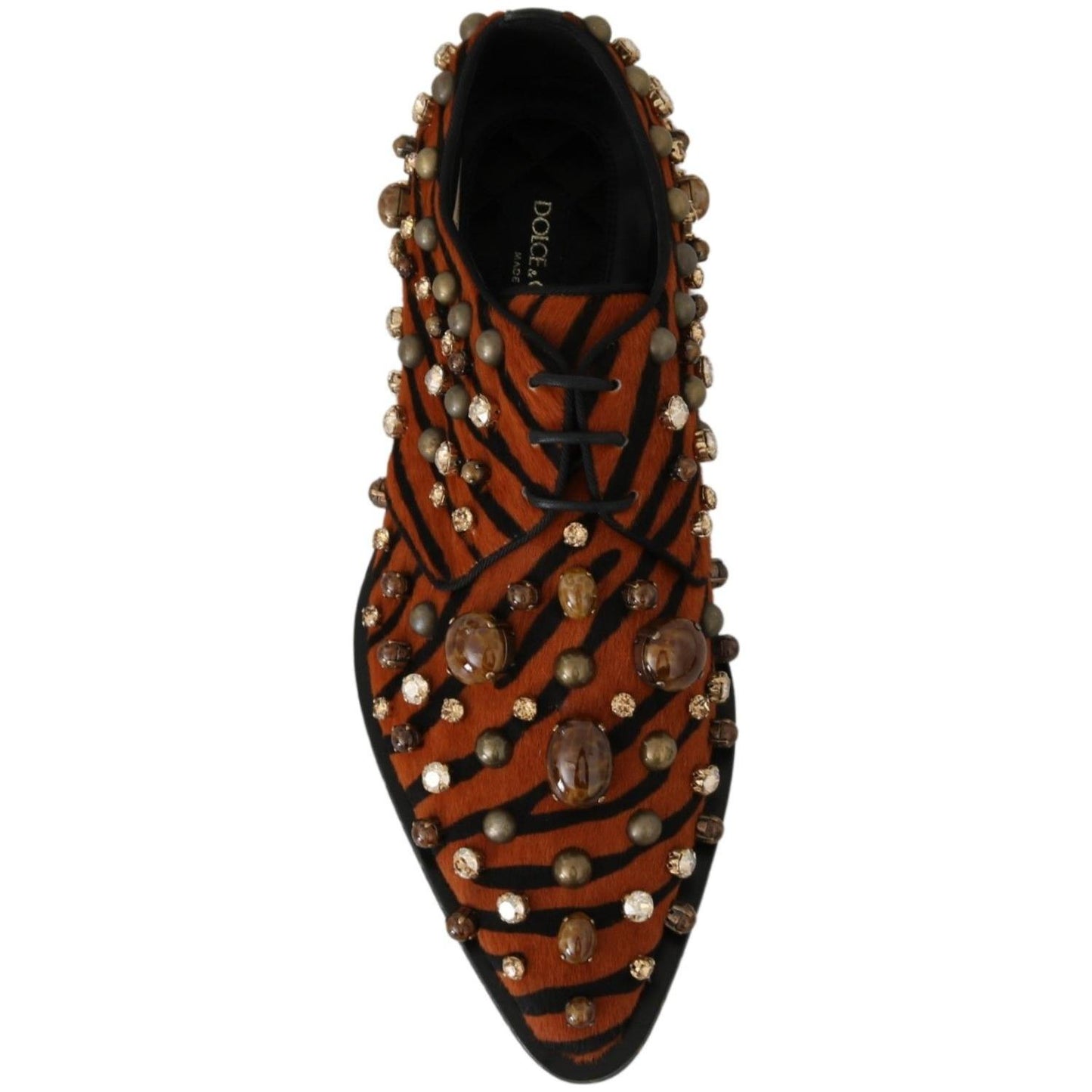 Dolce & Gabbana Tiger Pattern Crystal Embellished Flats Dolce & Gabbana Black