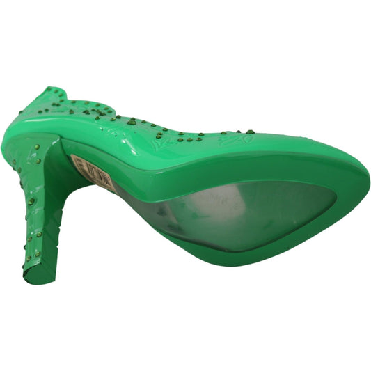 Dolce & Gabbana Enchanting Crystal Cinderella Pumps Dolce & Gabbana Sea Green