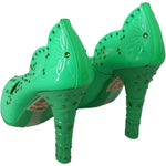 Dolce & Gabbana Green Crystal Floral Heels CINDERELLA Shoes LA7271-40
