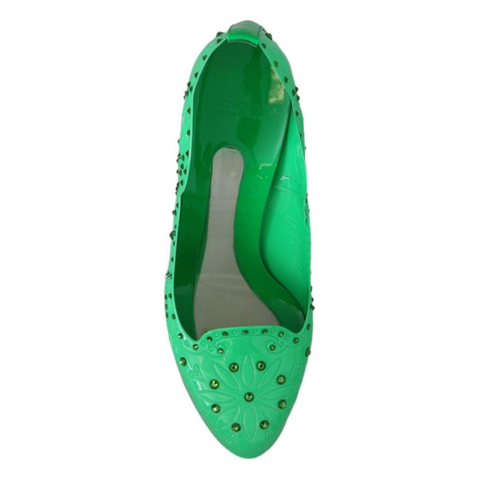 Dolce & Gabbana Enchanting Crystal Cinderella Pumps in Lush Green Dolce & Gabbana Sea Green