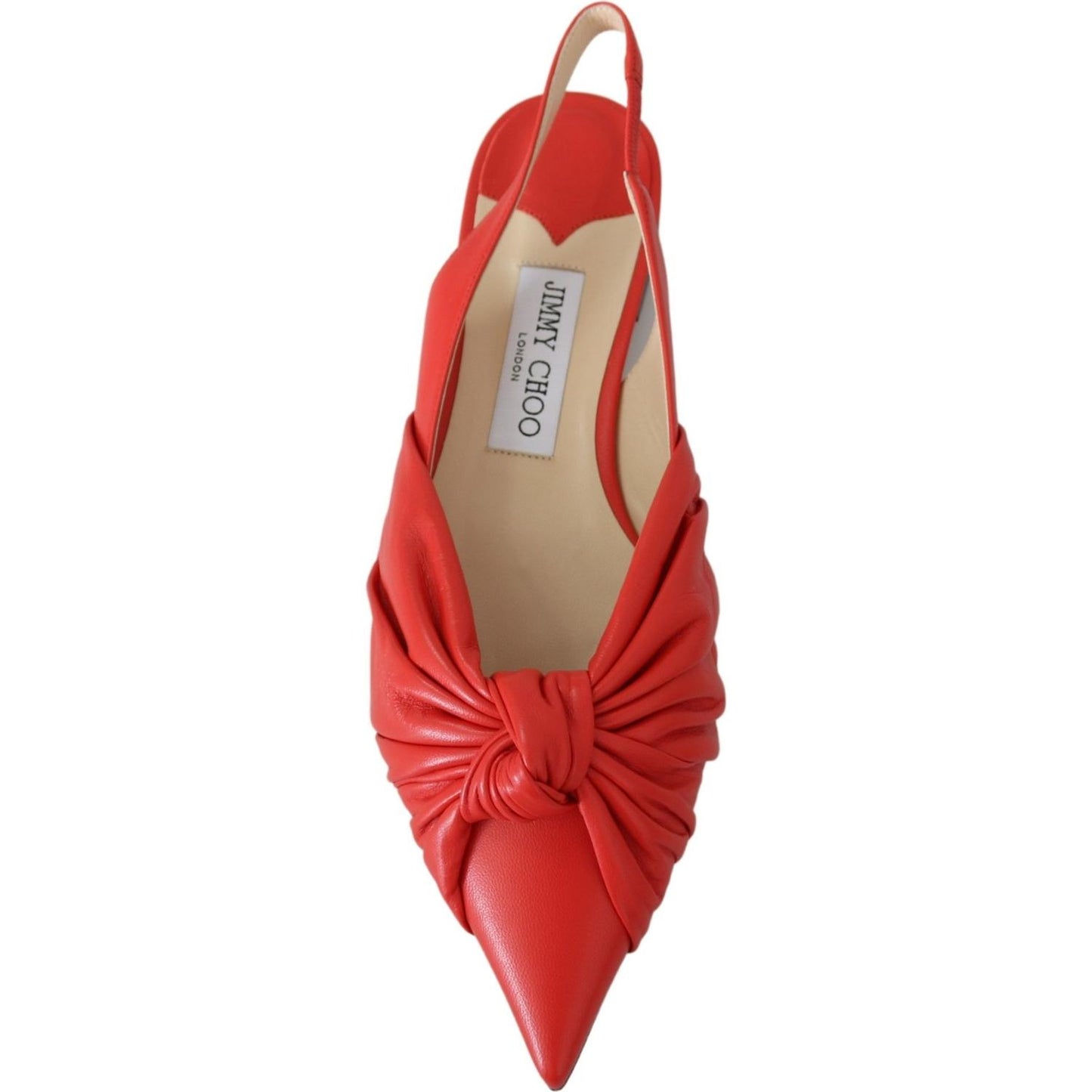 Jimmy Choo Chic Red Pointed Toe Leather Flats Shoes