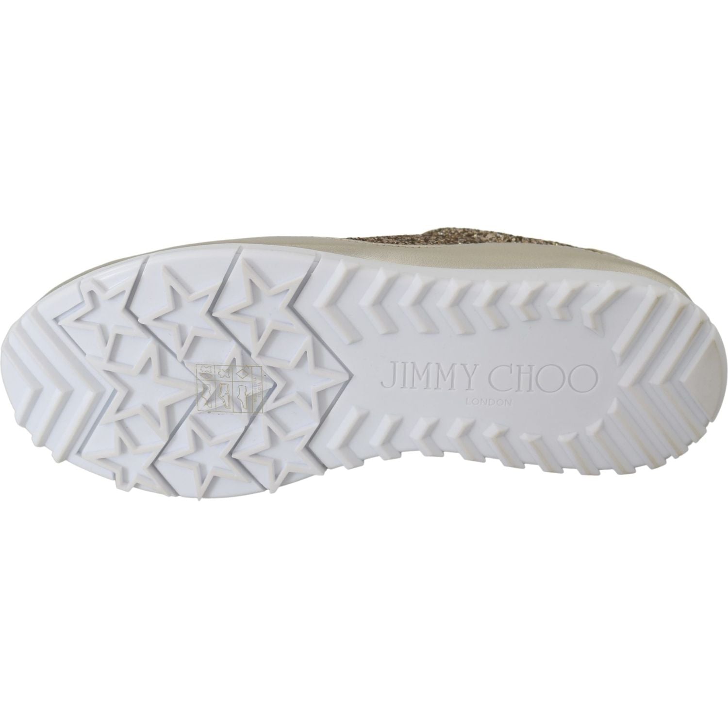 جيمي تشو حذاء رياضي جلدي لامع باللون الذهبي العتيق