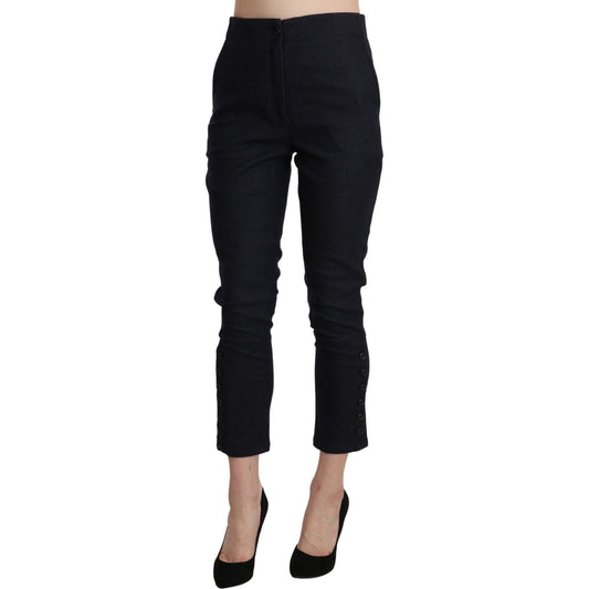 Ermanno Scervino Chic High Waist Cropped Capri Pants Jeans & Pants Ermanno Scervino Rosy Brown