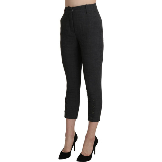 Ermanno Scervino Chic High Waist Capri Cropped Pants Ermanno Scervino Black