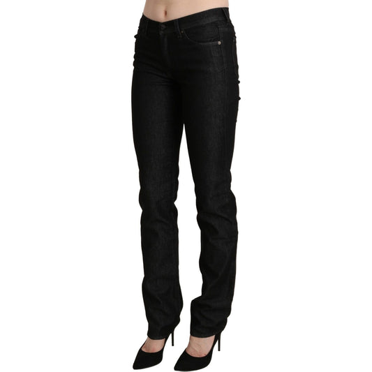 Ermanno Scervino Chic Black Mid Waist Skinny Jeans Jeans & Pants Ermanno Scervino Black