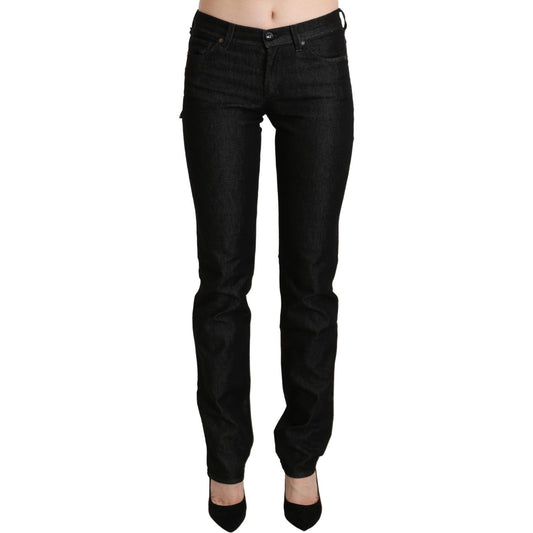Ermanno Scervino Chic Black Mid Waist Skinny Jeans Jeans & Pants Ermanno Scervino Black