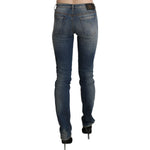 Ermanno Scervino Chic Mid Waist Skinny Denim in Blue Washed Ermanno Scervino Dark Slate Gray