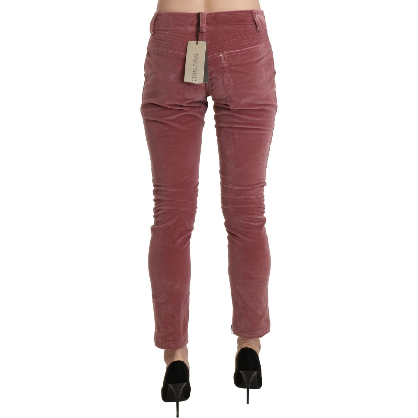 Ermanno Scervino Red Mid Waist Skinny Cotton Pants