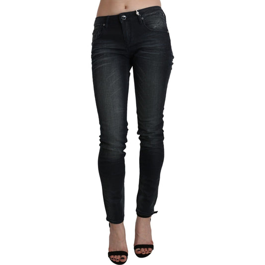 Acht Elegant Low Waist Skinny Black Jeans Jeans & Pants Acht Black