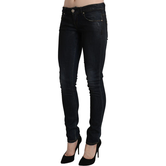 Acht Sleek Black Washed Skinny Jeans Acht Black