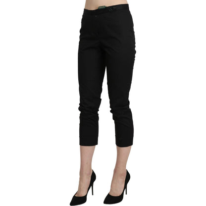 BENCIVENGA Black High Waist Skinny Cropped Dress Trouser Pants Jeans & Pants