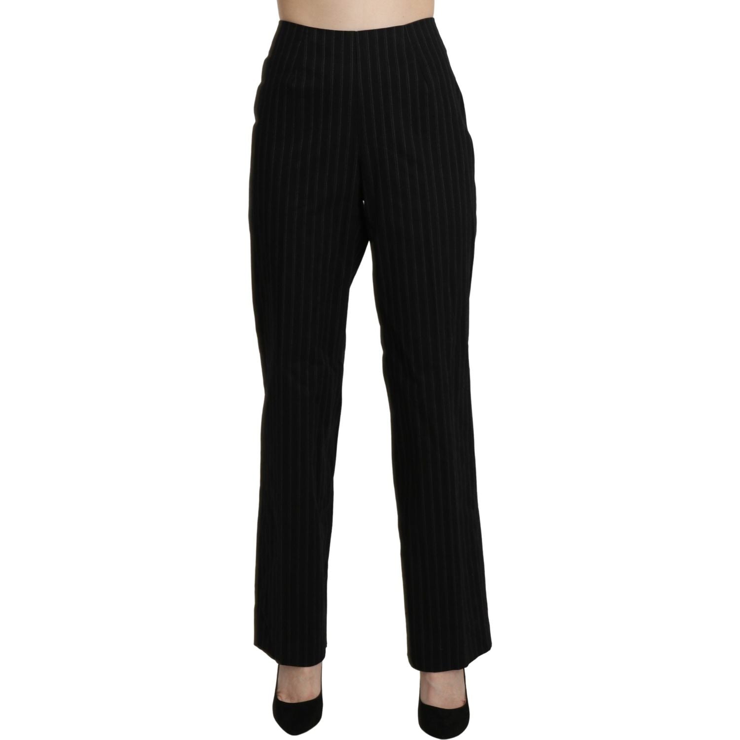 BENCIVENGA Black High Waist Straight Dress Trouser Pants