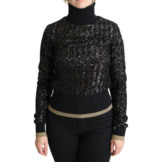 Dolce & Gabbana Elegant Sequined Turtleneck Sweater Dolce & Gabbana Black