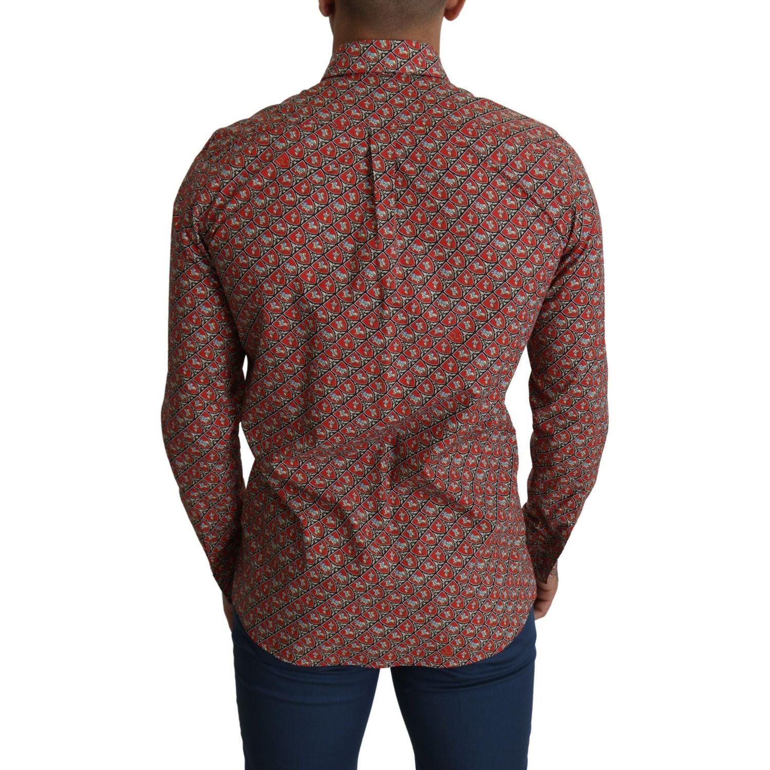 قميص دولتشي آند غابانا الأنيق المصنوع من القطن بقصّة المارتيني باللون الأحمر