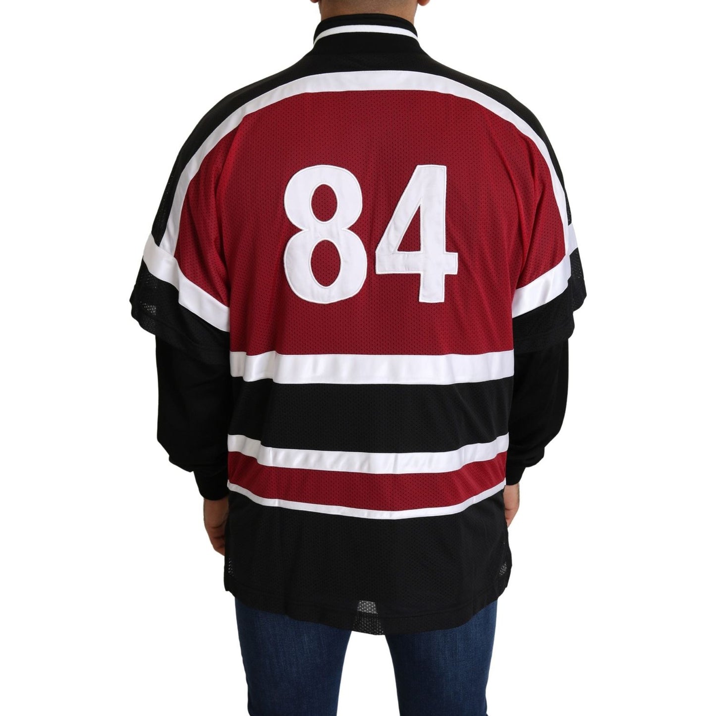 Dolce & Gabbana Red Black AMORE Sport Full Zipper Sweater