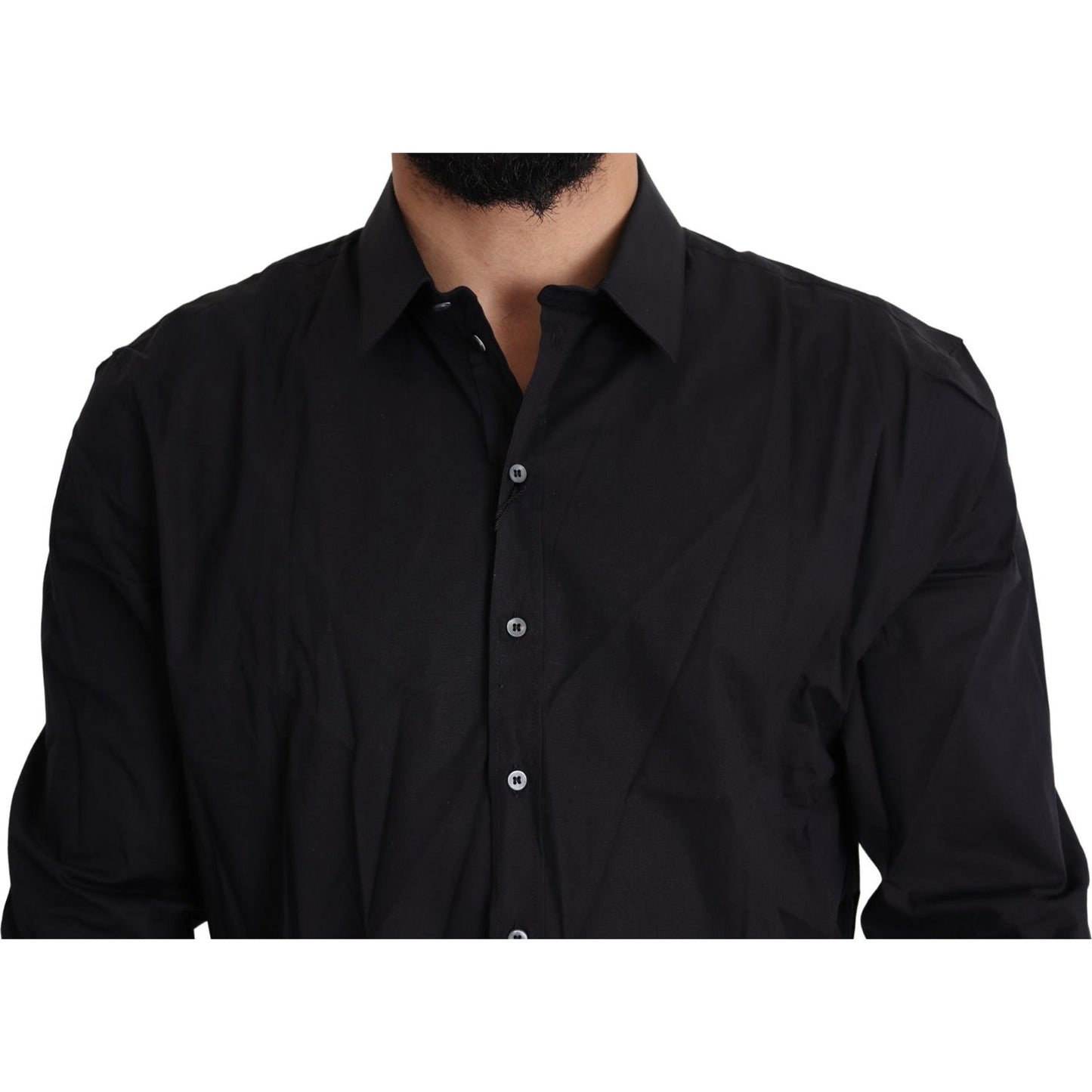 Dolce & Gabbana Black Cotton Stretch Dress SICILIA Shirt