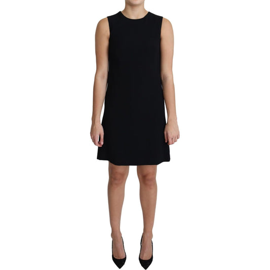 Dolce & Gabbana Elegant Sleeveless Black A-Line Mini Dress Dolce & Gabbana Rosy Brown