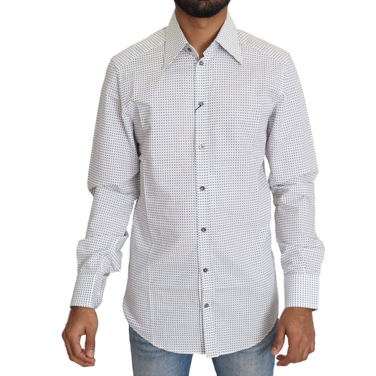 Dolce & Gabbana Black White Polka Dots Dress Shirt TSH5487-39