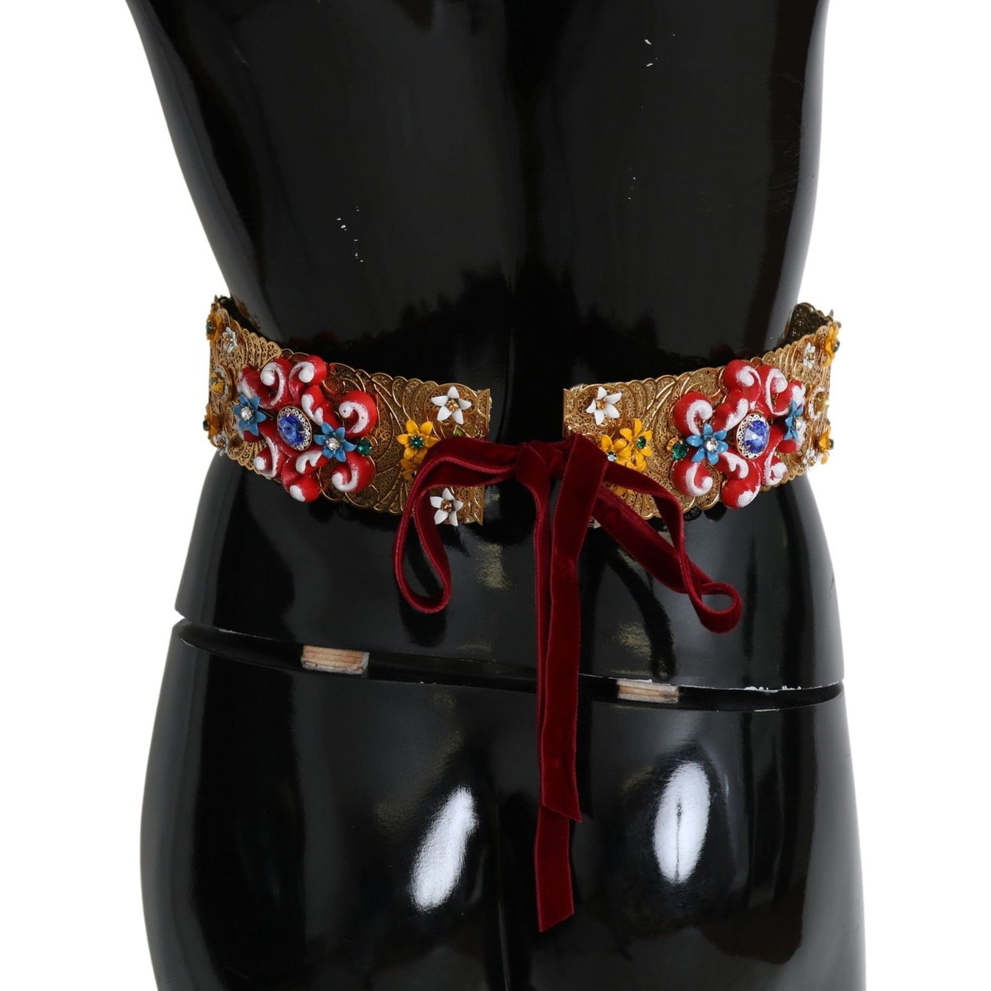 Dolce & Gabbana multicolor Embellished Floral Crystal Wide Waist Belt Belt