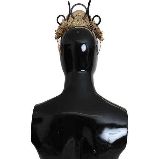 Dolce & Gabbana Stunning Crystal Diadem Tiara - Gold Multicolor Diadem Dolce & Gabbana Black