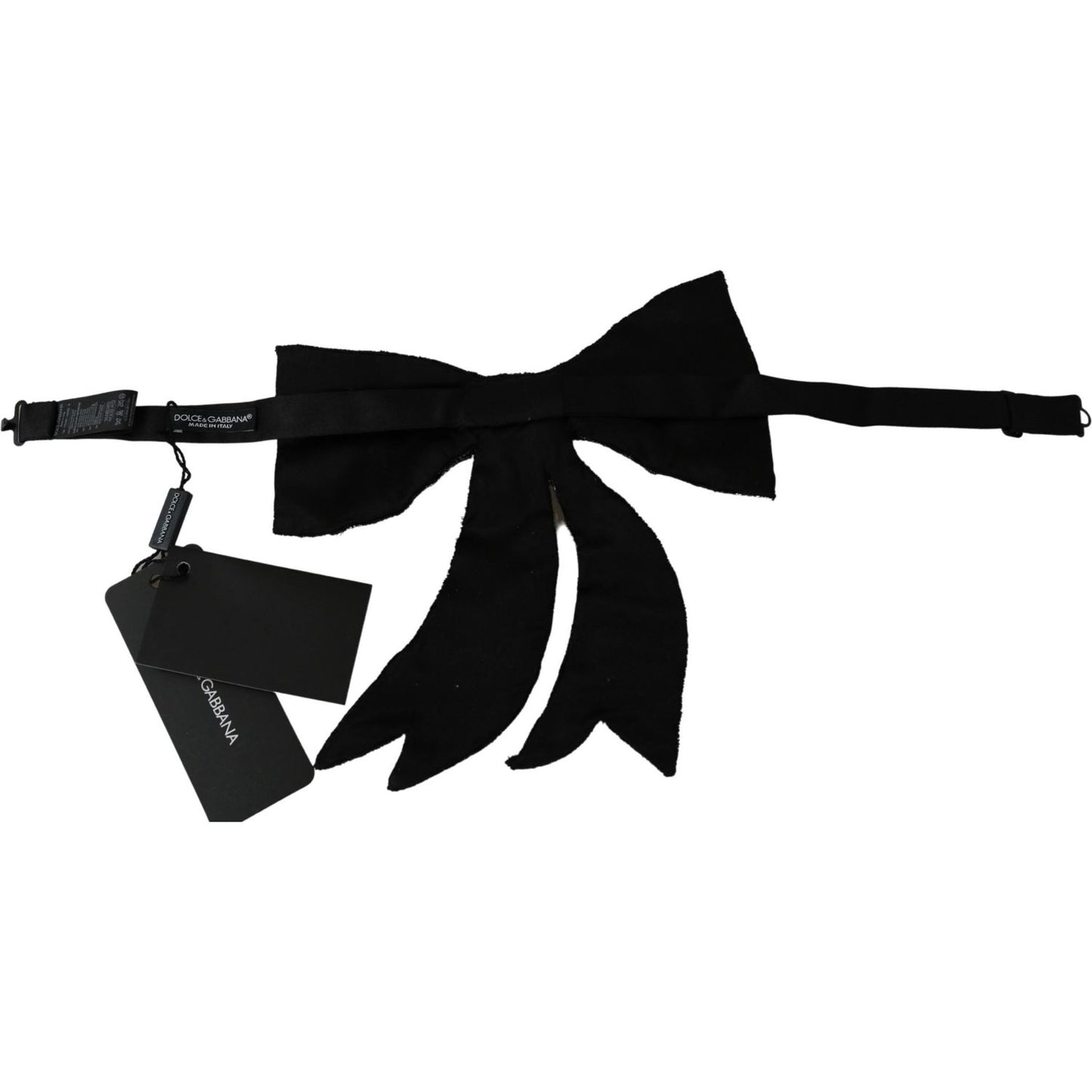 Dolce & Gabbana Silver Tone 100% Silk Crystal Embellished Women Bowtie Bow Tie