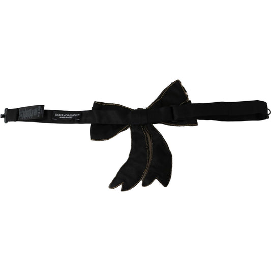 Dolce & Gabbana Elegant Silk Rhinestone Bow Tie Bow Tie Dolce & Gabbana Black