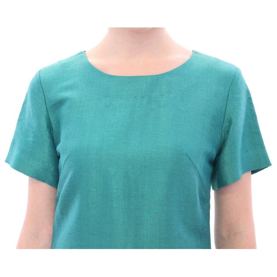 فستان لانري دا سيلفا أجايي القصير الأنيق باللون الأخضر المطرز