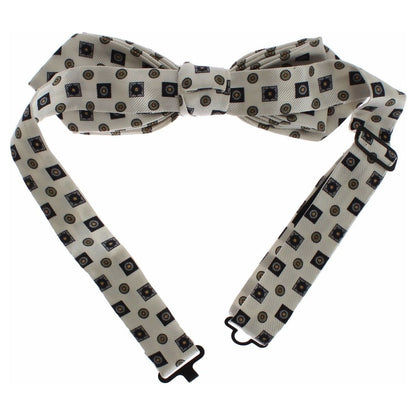 Dolce & Gabbana White Silk Bowtie Leather Men Belt Gift Box Belt