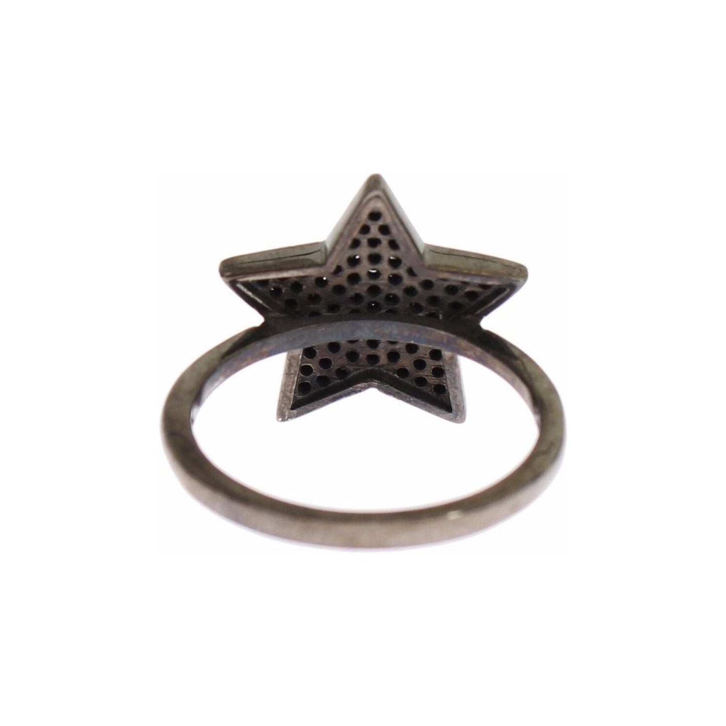 Nialaya Black CZ Star 925 Silver Womens Ring Ring