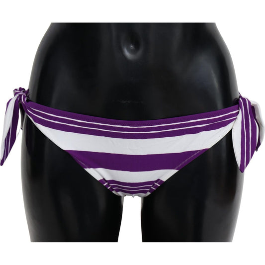 Dolce & Gabbana Chic Striped Bikini Bottom - Effortless Poolside Glamour Dolce & Gabbana Black