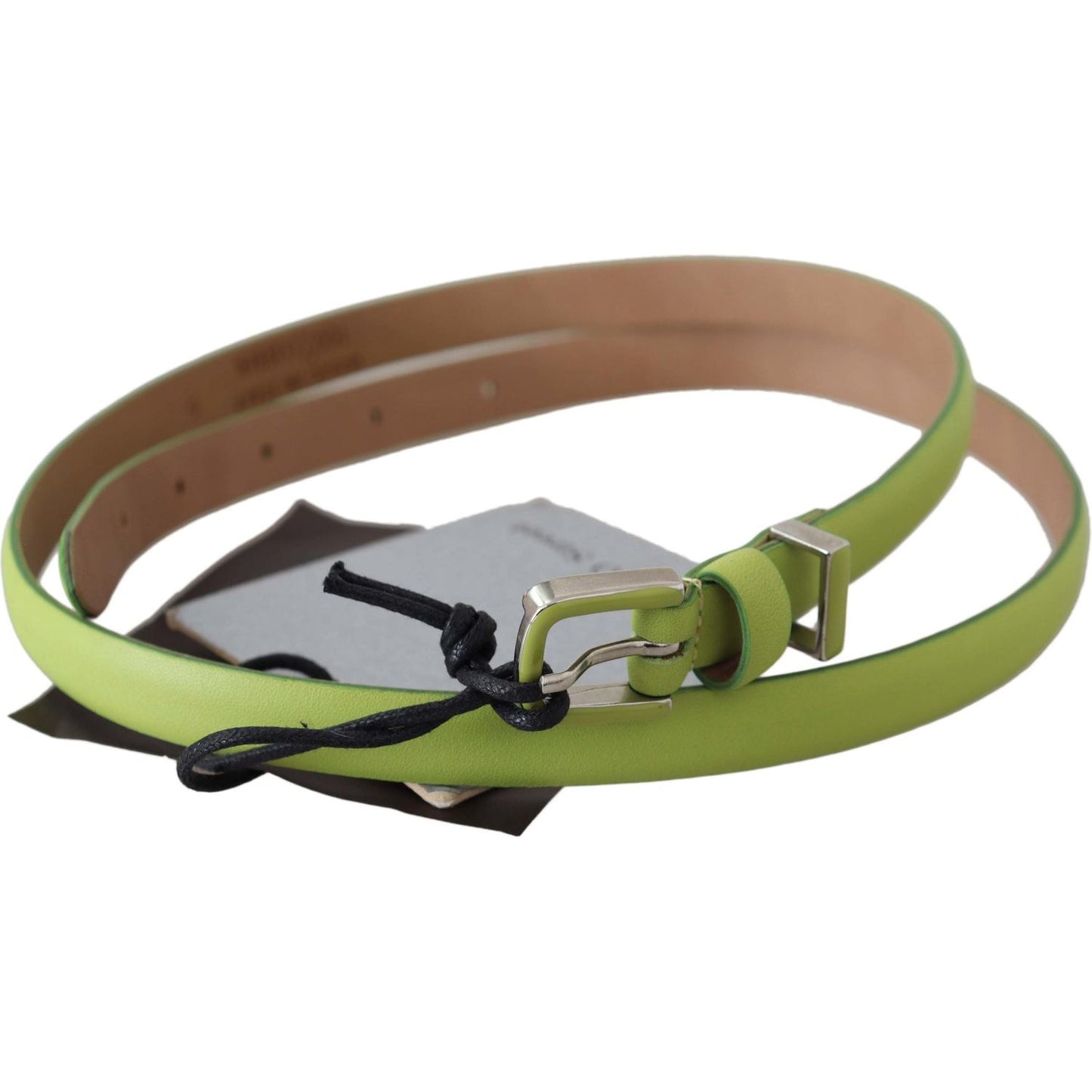 Scervino Street Green Leather Chartreuse Silver Green Buckle Belt Belt