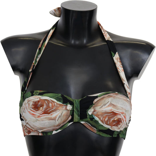 Dolce & Gabbana Elegant Floral Print Bikini Top Dolce & Gabbana Dark Slate Gray