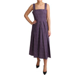 Dolce & Gabbana Elegant Sleeveless A-Line Purple Stripe Dress Dolce & Gabbana Dark Slate Gray