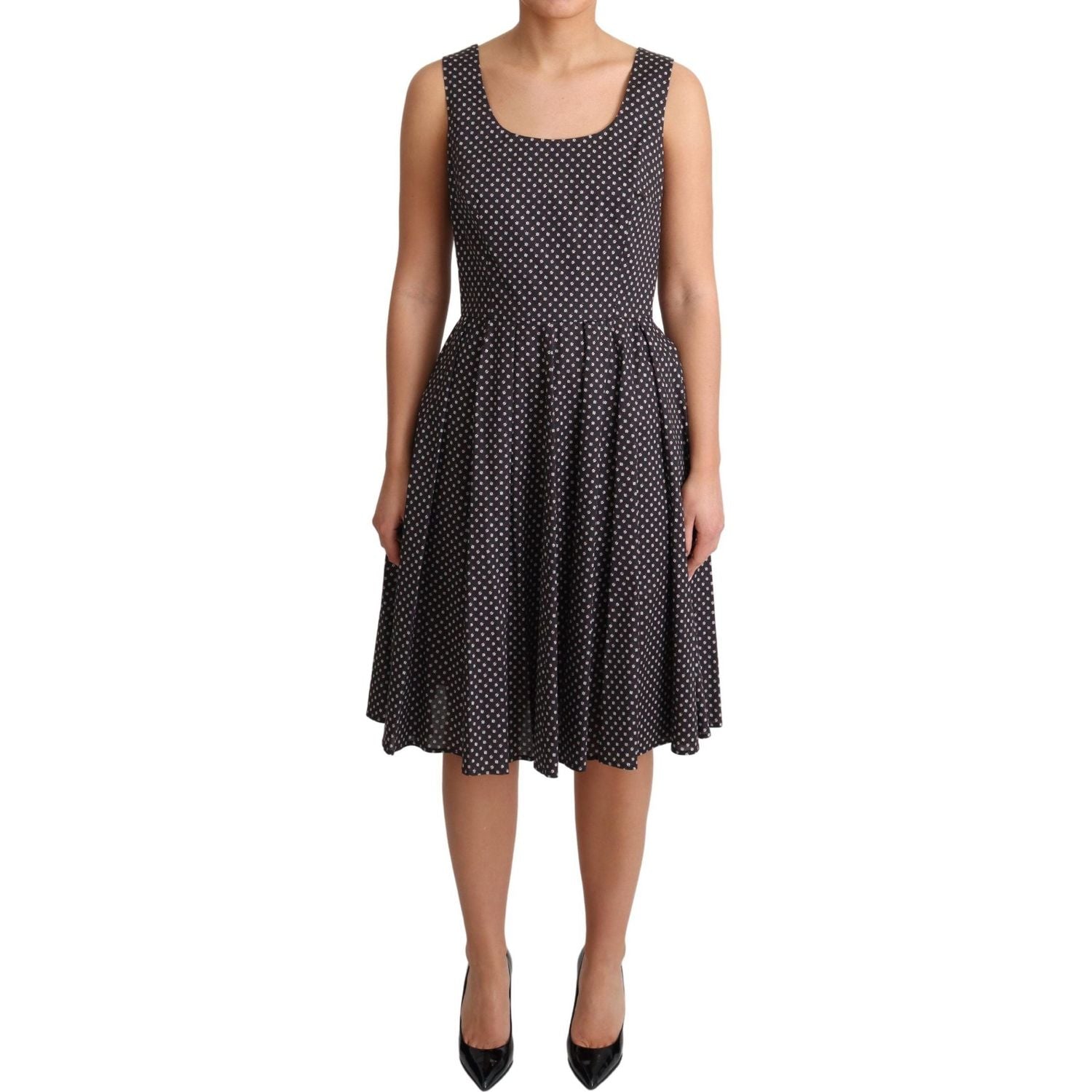 فستان دولتشي آند غابانا الأنيق بدون أكمام بنقشة الزهور