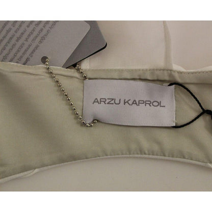 Arzu Kaprol White Lashes Open Back Vest Jacket
