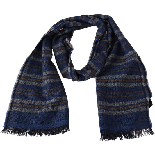 Missoni Chic Multicolor Wool Scarf Unisex Fringed Design Missoni Dark Slate Gray